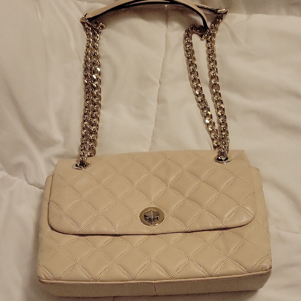 Kate Spade Cream Quilted Shoulder Bag